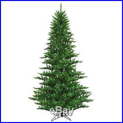 7.5' ft x 52 Tinsel Green Fir Artificial Holiday Christmas Tree withColor Lights