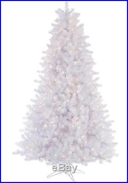 7.5′ ft x 55 Crystal White Artificial Holiday & Christmas Tree withClear Lights