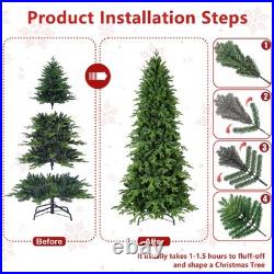 7.5ft Artificial Full Hinge Christmas Tree with 2856 PE PVC Tip & Foldable Base