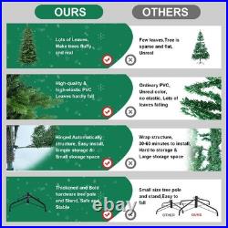 7.5ft Artificial Full Hinge Christmas Tree with 2856 PE PVC Tip & Foldable Base