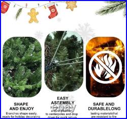 7.5ft Artificial Full Hinge Christmas Tree with 2856 PE PVC Tip & Foldable Base