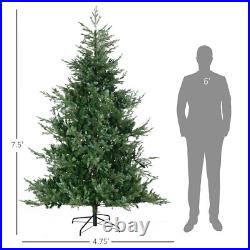 7.5ft Artificial Wide Christmas Tree Holiday Décor with Easy-to-Shape Branches