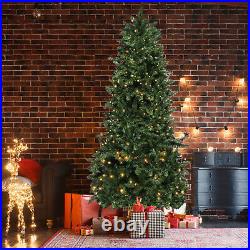 7.5ft PVC Flocking Tied Light Christmas Tree Artificial with Stand Decoration