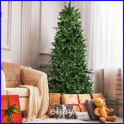 7.5ft PVC Flocking Tied Light Christmas Tree Artificial with Stand Decoration