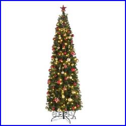 7.5ft Pencil Shape Automatic Tree Structure PVC Material