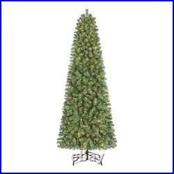 7.5ft. Pre-Lit LED Festive Pine Slim Artificial Christmas Tree NEW FREE SHIPPING