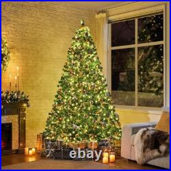 7.5ft Pre-lit Artificial Christmas Tree with Incandescent Warm White Light
