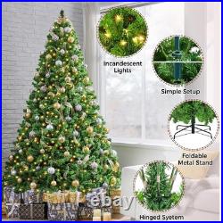 7.5ft Pre-lit Artificial Christmas Tree with Incandescent Warm White Light