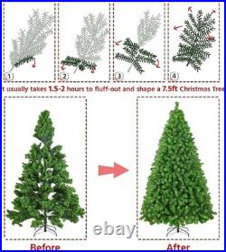 7.5ft Pre-lit Artificial Christmas Tree with Incandescent Warm White Light