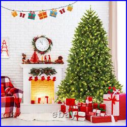 7.5ft Pre-lit PVC Christmas Fir Tree School Decor Hinged 8 Flash Mode with700 LED