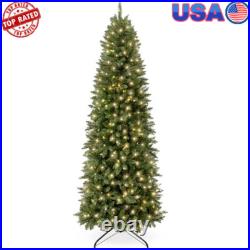 7.5ft Prelit Pencil Christmas Tree Lifelike Spruce Holiday Decor Easy Assembly