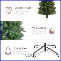7.5ft Prelit Pencil Christmas Tree Lifelike Spruce Holiday Decor Easy Assembly