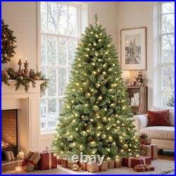 7.5ft Prelit Premium Artificial Classic Spruce Christmas Tree with Pre-lit 350 W