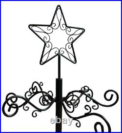 7.5ft Wrought Iron Christmas Tree Ornament Display Stand Holder Hang Wire Hook