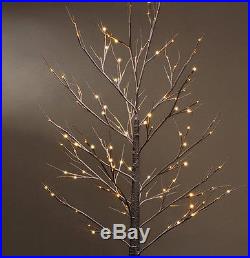 7' Brown Artifical Christmas Tree with 120 LED Warm White Lights