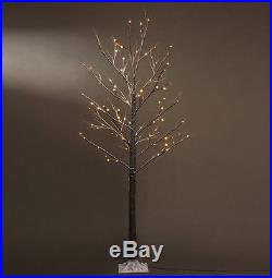 7′ Brown Artifical Christmas Tree with 120 LED Warm White Lights