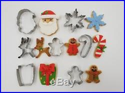7 Christmas Cookie metal Biscuit cutters Santa snowflake reindeer Gingerbread