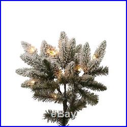 7' Colorado Flocked Pine Christmas Tree with 600 Clear Lights & Stand Xmas Decor