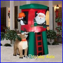 7 FT COMICAL SANTA IN DEER STAND Christmas Airblown Lighted Yard Inflatable
