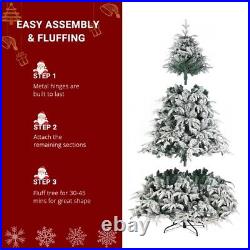 7 FT Green Artificial Christmas Tree with 1687 Branches 450 Lights Holiday Party