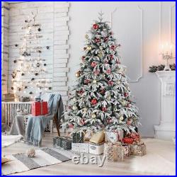 7 FT Green Artificial Christmas Tree with 1687 Branches 450 Lights Holiday Party