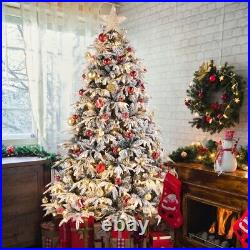 7 FT Green Artificial Christmas Tree with 1687 Branches 450 Lights Holiday Party