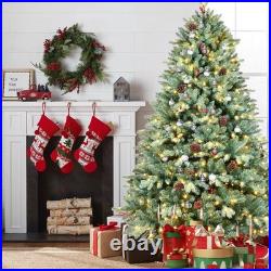 7 FT Pre-lit Artificial Christmas Tree Classic Spruce Xmas tree with 700 Lights