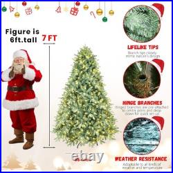 7 FT Pre-lit Artificial Christmas Tree Classic Spruce Xmas tree with 700 Lights