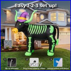 7 FT Skeleton Longhorn Halloween Inflatable LED Lighted Outdoor Yard Decor 7 FT Skeleton Longhorn Halloween Inflatable LED Lighted Outdoor Yard Decor