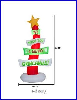 7 Foot Airblown Inflatables Christmas Grinch Sign (NEW) Indoor Outdoor