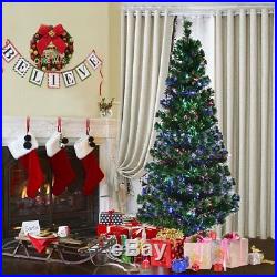 7 Foot Green Fiber Optic Pre-Lit Christmas Tree Home Holiday Living Decoration