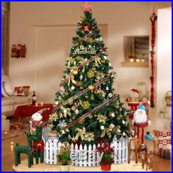 7' Foot Pre lit Pine Artificial Christmas Tree with Stand-Clear Colored Lights