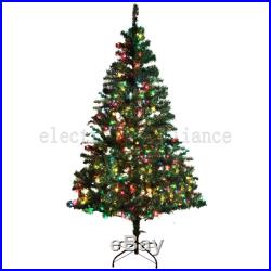7′ Foot Pre lit Pine Artificial Christmas Tree with Stand-Clear Colored Lights