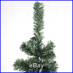 7' Ft Artificial Ordinary PVC Space Saving Christmas Holiday Tree withMetal Stand