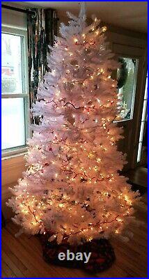 7 Ft Artificial White Christmas Tree Folding Branches