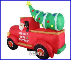 7 Ft Christmas Santa Tree Truck Delivery Inflatable Airblown Yard Decor Lighted
