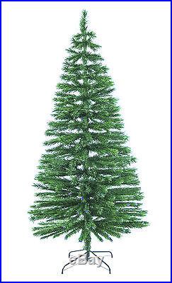 7' Ft Fiber Optic Green Artificial Holiday Christmas Tree with Multi-LED Lights