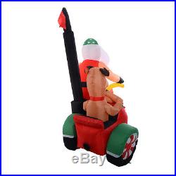 7 Ft Long Airblown Inflatable Christmas Santa Claus On Motorcycle Decor Outdoor