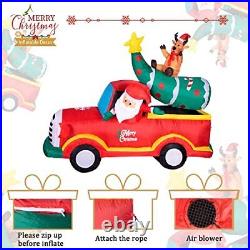 7 Ft Long Christmas Inflatables Outdoor Decorations, Inflatables Santa Car
