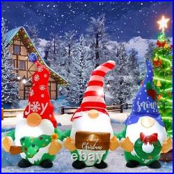 7 Ft Long Merry Christmas Inflatables Lighted Novelty Gnome Inflatable Christmas