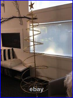 7 Ft Spiral Christmas Tree Metal Ornament Display Stand 89 Gold Modern Portland