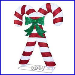 7 Ft Tall LED Pre-Lit Holiday Candy Canes Indoor Outdoor Christmas Yard Decor