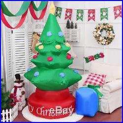 7′ Indoor/Outdoor Inflatable Christmas Tree Gift Bag Holiday Decoration Setting