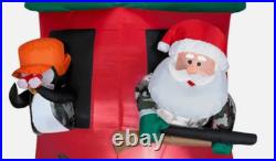 7' Inflatable LED Christmas Hunting Santa in Deer Stand Deluxe Yard Decoration