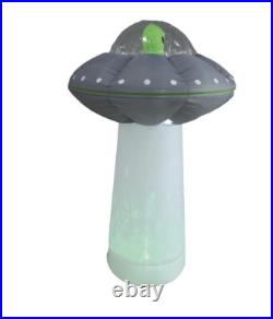 7' Inflatable Spooky Alien UFO with Inferno LED Tractor Beam Yard Halloween Decor