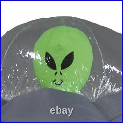7' Inflatable Spooky Alien UFO with Inferno LED Tractor Beam Yard Halloween Decor