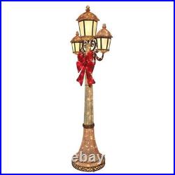 7' LED Christmas Triple Lamp Post 220 LED Twinkling Lights Indoor Outdoor Decor