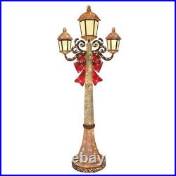 7' LED Christmas Triple Lamp Post 220 LED Twinkling Lights Indoor Outdoor Decor