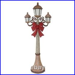7' LED Christmas Triple Lamp Post 220 LED Twinkling Lights Indoor Outdoor Decor