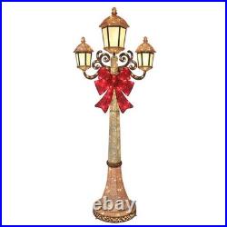 7' LED Christmas Triple Lamp Post 220 LED Twinkling Lights Indoor Outdoor Decor